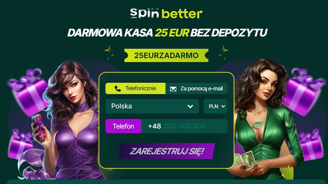 Darmowa kasa 25 EUR bez depozytu w SpinBetter